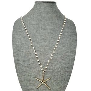 Tommy Bahama Fresh Water Pearl Gold Tone Starfish Long Necklace